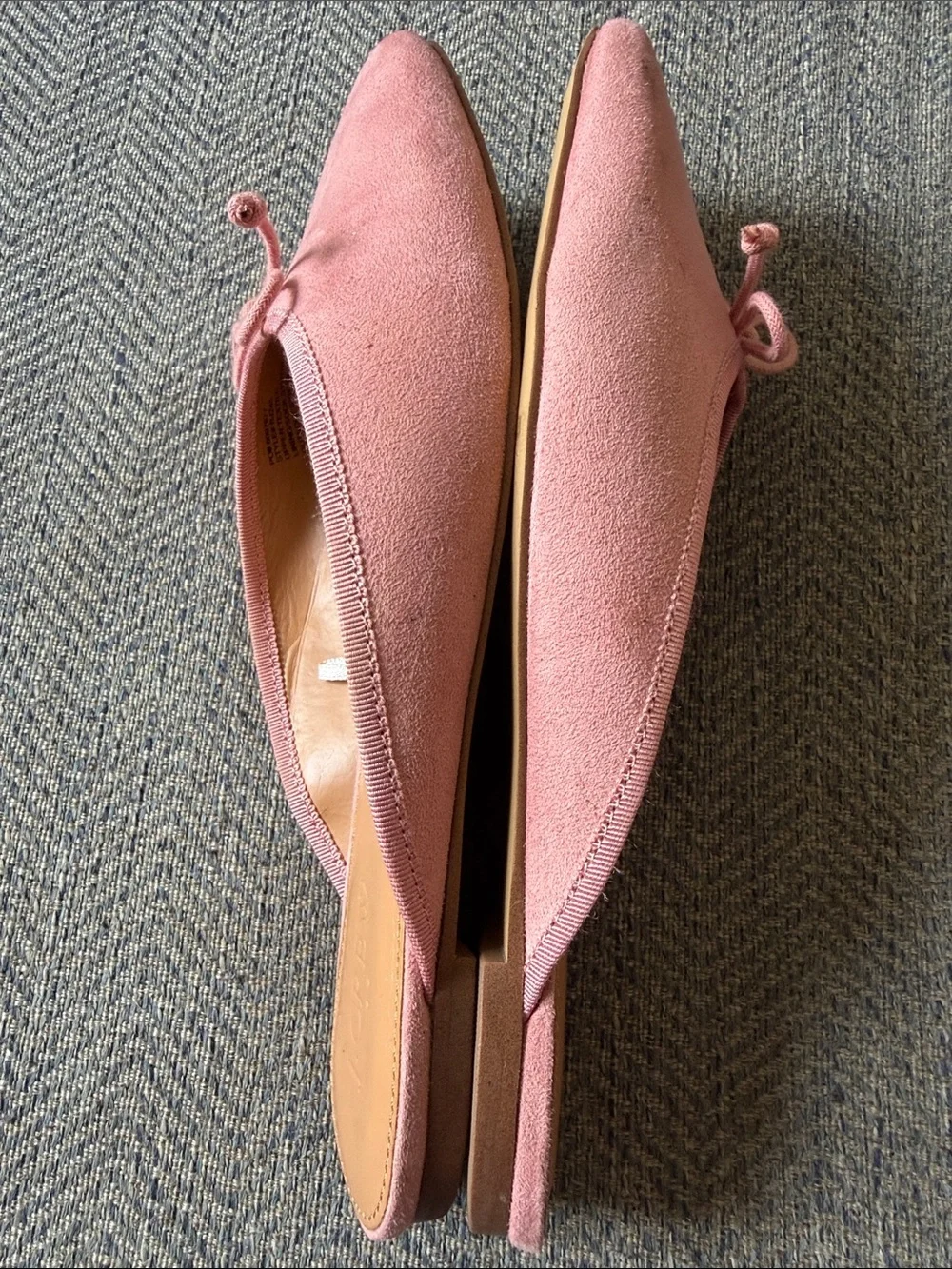 J crew Women’s Faux Leather Suede ballerina mules Size: 7